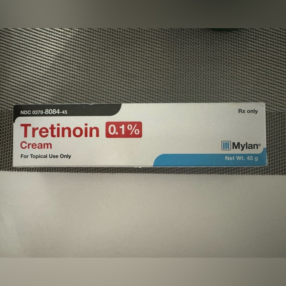 Tretinion cream 0.1% 45g tube. New, unopened, unused.